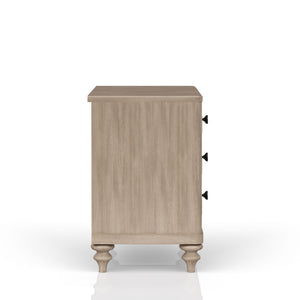 English Elm King Sand 6-Piece Panel Bedroom Set with Cedar/Felt Lined Drawers, USB Nightstand & Cane Accents B2699S00056