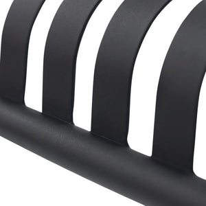 EuroStyle Enid Outdoor Coffee Table Powder Coated Steel Slat Design for Patio or Living Room Black 90726-BLK