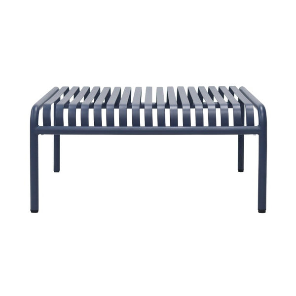EuroStyle Enid Outdoor Coffee Table Powder Coated Steel Slat Design for Patio or Living Room Dark Blue 90726-DKBLU