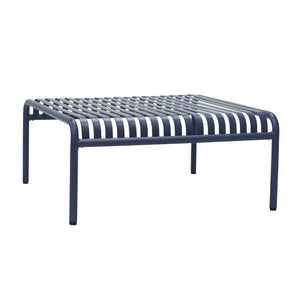 EuroStyle Enid Outdoor Coffee Table Powder Coated Steel Slat Design for Patio or Living Room Dark Blue 90726-DKBLU