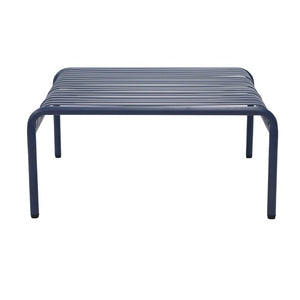 EuroStyle Enid Outdoor Coffee Table Powder Coated Steel Slat Design for Patio or Living Room Dark Blue 90726-DKBLU