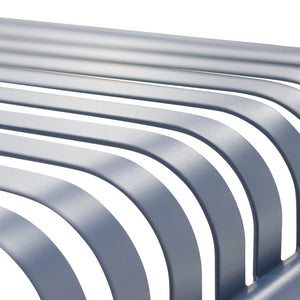 EuroStyle Enid Outdoor Coffee Table Powder Coated Steel Slat Design for Patio or Living Room Dark Blue 90726-DKBLU