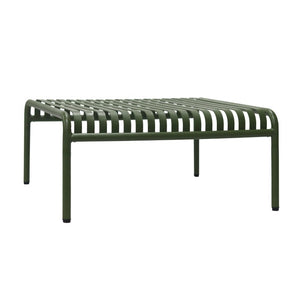 EuroStyle Enid Outdoor Coffee Table Powder Coated Steel Slat Design for Patio or Living Room Dark Green 90726-DKGRN