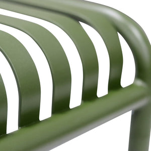 EuroStyle Enid Outdoor Coffee Table Powder Coated Steel Slat Design for Patio or Living Room Dark Green 90726-DKGRN