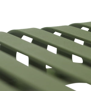 EuroStyle Enid Outdoor Coffee Table Powder Coated Steel Slat Design for Patio or Living Room Dark Green 90726-DKGRN