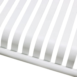 EuroStyle Enid Outdoor Coffee Table Powder Coated Steel Slat Design for Patio or Living Room White 90726-WHT