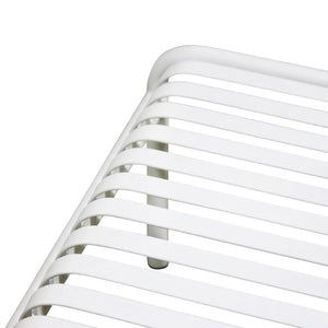 EuroStyle Enid Outdoor Coffee Table Powder Coated Steel Slat Design for Patio or Living Room White 90726-WHT