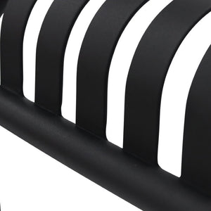 EuroStyle Enid Outdoor Steel Side Table with Slatted Top for Patio and Garden Spaces Black 90728-BLK