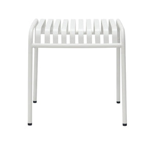 EuroStyle Enid Outdoor Steel Side Table with Slatted Top for Patio and Garden Spaces White 90728-WHT