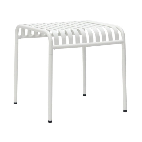 EuroStyle Enid Outdoor Steel Side Table with Slatted Top for Patio and Garden Spaces White 90728-WHT