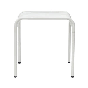 EuroStyle Enid Outdoor Steel Side Table with Slatted Top for Patio and Garden Spaces White 90728-WHT