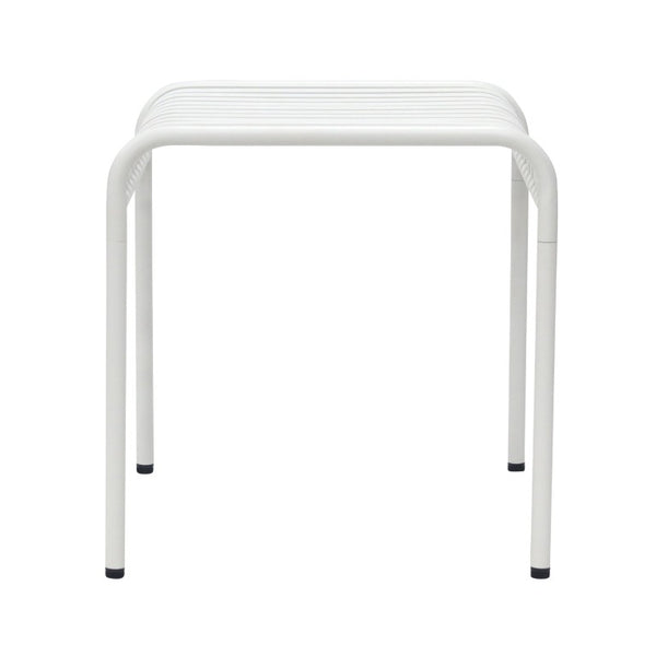 EuroStyle Enid Outdoor Steel Side Table with Slatted Top for Patio and Garden Spaces White 90728-WHT