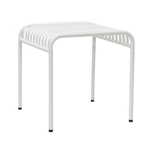 EuroStyle Enid Outdoor Steel Side Table with Slatted Top for Patio and Garden Spaces White 90728-WHT