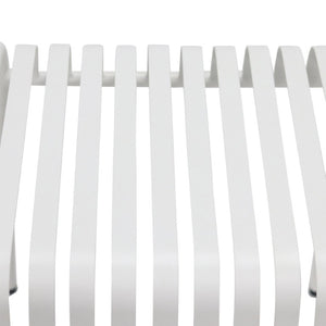 EuroStyle Enid Outdoor Steel Side Table with Slatted Top for Patio and Garden Spaces White 90728-WHT