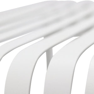 EuroStyle Enid Outdoor Steel Side Table with Slatted Top for Patio and Garden Spaces White 90728-WHT