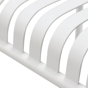 EuroStyle Enid Outdoor Steel Side Table with Slatted Top for Patio and Garden Spaces White 90728-WHT
