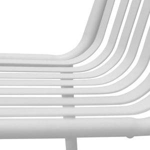 EuroStyle Enid Stackable Steel Outdoor Dining Chairs Slat Back Powder Coated Patio Set of 2 White 90730-WHT