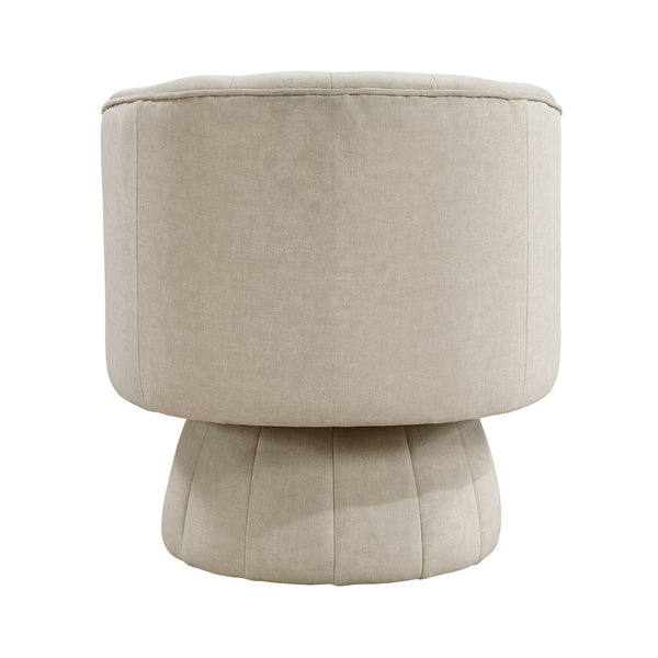 English Elm Taupe Velvet Swivel Chair with Channel-Stitched Barrel Back, High-Density Foam, 300lb Sturdy Frame B011P329262