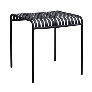 EuroStyle Enid Outdoor Steel Dining Table with Slatted Top for Patio or Garden Use Black 90734-BLK