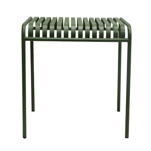 EuroStyle Enid Outdoor Steel Dining Table with Slatted Top for Patio or Garden Use Dark Green 90734-DKGRN