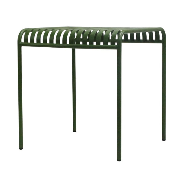 EuroStyle Enid Outdoor Steel Dining Table with Slatted Top for Patio or Garden Use Dark Green 90734-DKGRN
