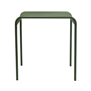 EuroStyle Enid Outdoor Steel Dining Table with Slatted Top for Patio or Garden Use Dark Green 90734-DKGRN