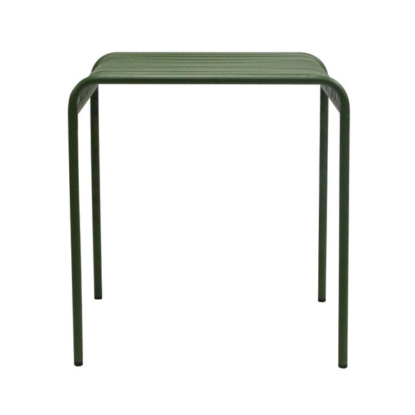 EuroStyle Enid Outdoor Steel Dining Table with Slatted Top for Patio or Garden Use Dark Green 90734-DKGRN