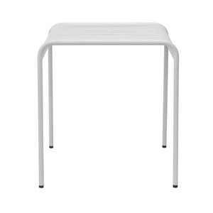 EuroStyle Enid Outdoor Steel Dining Table with Slatted Top for Patio or Garden Use White 90734-WHT