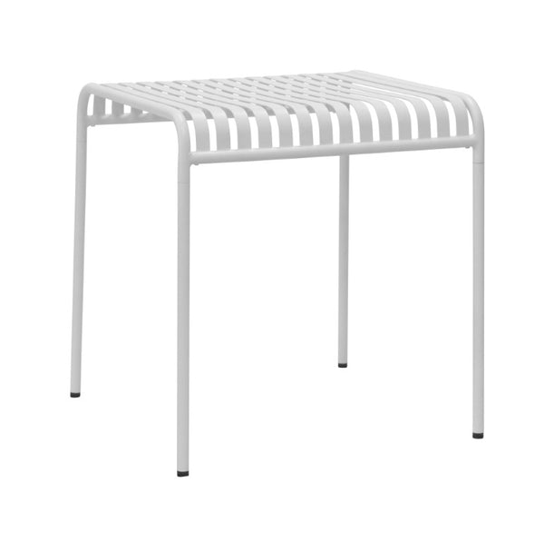 EuroStyle Enid Outdoor Steel Dining Table with Slatted Top for Patio or Garden Use White 90734-WHT