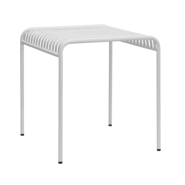 EuroStyle Enid Outdoor Steel Dining Table with Slatted Top for Patio or Garden Use White 90734-WHT
