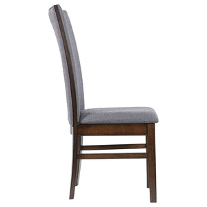 English Elm Wawona Ceramic Top Rubberwood Dining Set with Upholstered Chairs for Four B062S01670