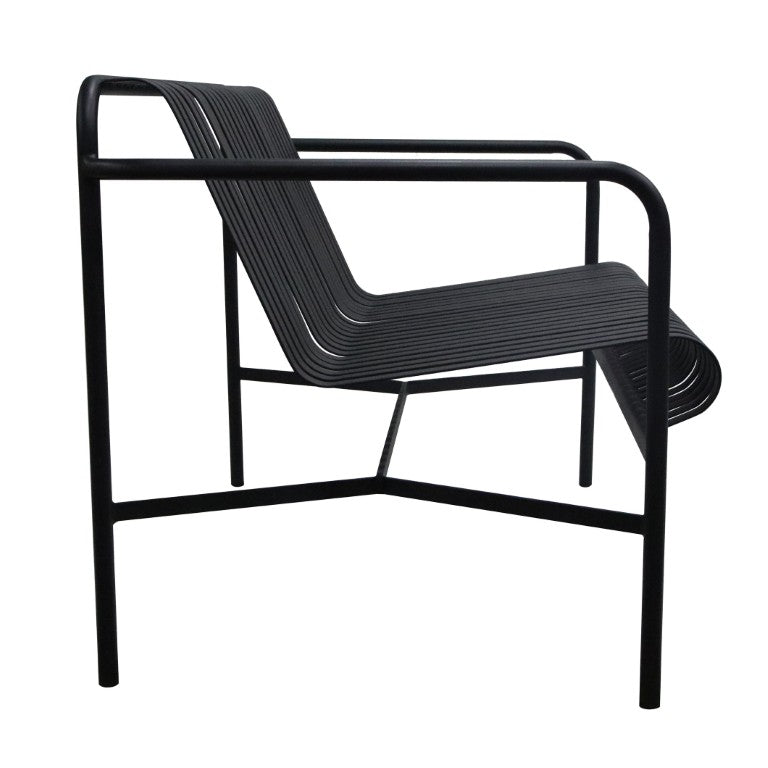 EuroStyle Enid Outdoor Loveseat Powder Coated Steel Frame Rust Resistant Patio Seating Black 90738-BLK