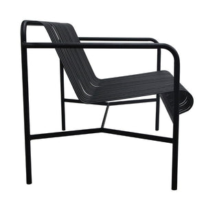 EuroStyle Enid Outdoor Loveseat Powder Coated Steel Frame Rust Resistant Patio Seating Black 90738-BLK