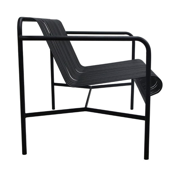 EuroStyle Enid Outdoor Loveseat Powder Coated Steel Frame Rust Resistant Patio Seating Black 90738-BLK
