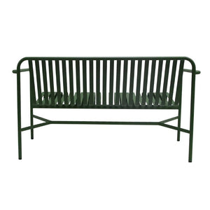 EuroStyle Enid Outdoor Loveseat Powder Coated Steel Frame Rust Resistant Patio Seating Dark Green 90738-DKGRN