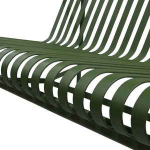 EuroStyle Enid Outdoor Loveseat Powder Coated Steel Frame Rust Resistant Patio Seating Dark Green 90738-DKGRN