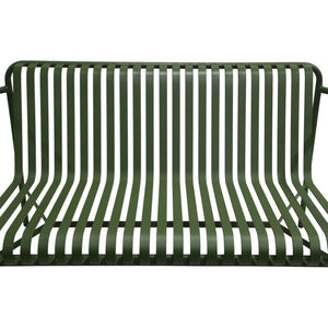 EuroStyle Enid Outdoor Loveseat Powder Coated Steel Frame Rust Resistant Patio Seating Dark Green 90738-DKGRN