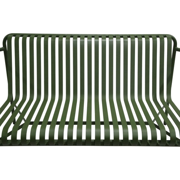 EuroStyle Enid Outdoor Loveseat Powder Coated Steel Frame Rust Resistant Patio Seating Dark Green 90738-DKGRN