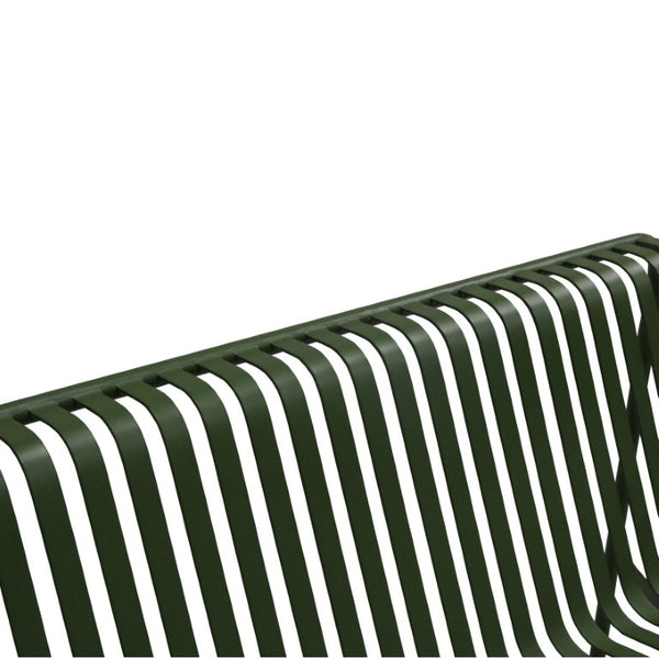 EuroStyle Enid Outdoor Loveseat Powder Coated Steel Frame Rust Resistant Patio Seating Dark Green 90738-DKGRN