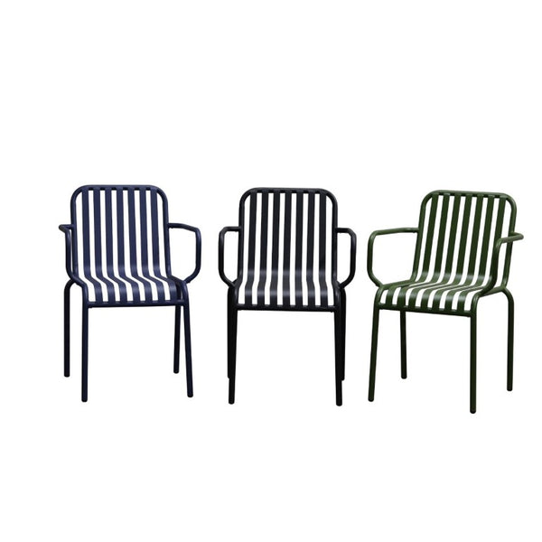 EuroStyle Enid Stackable Steel Outdoor Armchair Set of 2 with Powder Coat Weather Resistant Frame Black 90740-BLK