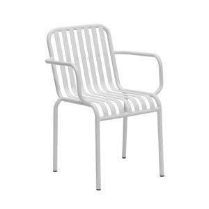 EuroStyle Enid Stackable Steel Outdoor Armchair Set of 2 with Powder Coat Weather Resistant Frame White 90740-WHT