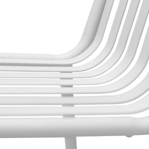 EuroStyle Enid Stackable Steel Outdoor Armchair Set of 2 with Powder Coat Weather Resistant Frame White 90740-WHT