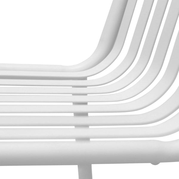 EuroStyle Enid Stackable Steel Outdoor Armchair Set of 2 with Powder Coat Weather Resistant Frame White 90740-WHT