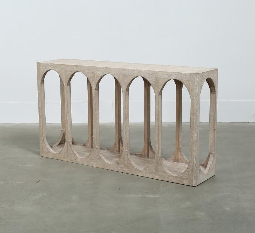 Lilys Ming Arch Console Table White Wash 59X14X32H 90740010