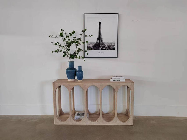 Lilys Ming Arch Console Table White Wash 59X14X32H 90740010