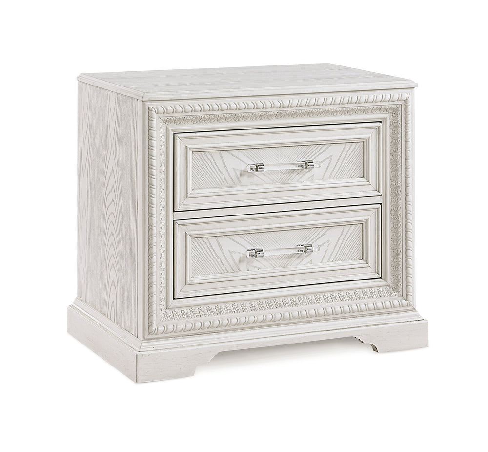 English Elm 1pc Traditional 2-Drawer Nightstand Antique White Finish Wooden Bedroom Accent Table with Drawers 30" x18.85" x26.3" B2741P408968
