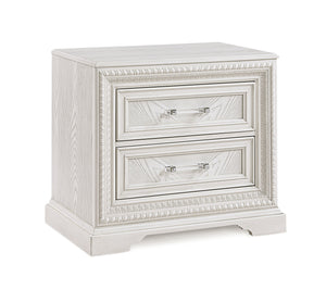 English Elm 1pc Traditional 2-Drawer Nightstand Antique White Finish Wooden Bedroom Accent Table with Drawers 30" x18.85" x26.3" B2741P408968