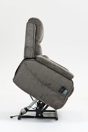 English Elm Oversized Power Lift Recliner Chair with Massage Heating and Usb Charging for Living Room Dark Grey W547S00073