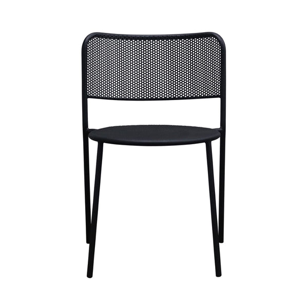 Eurostyle Nansen Stackable Outdoor Side Chair Set - Stylish, Durable Design For Summer Gatherings And Storage Black Steel 90770-blk