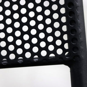 EuroStyle Nansen Stackable Powder Coated Steel Outdoor Dining Chair with Perforated Mesh Set of 2 Black 90770-BLK